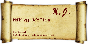 Méry Júlia névjegykártya